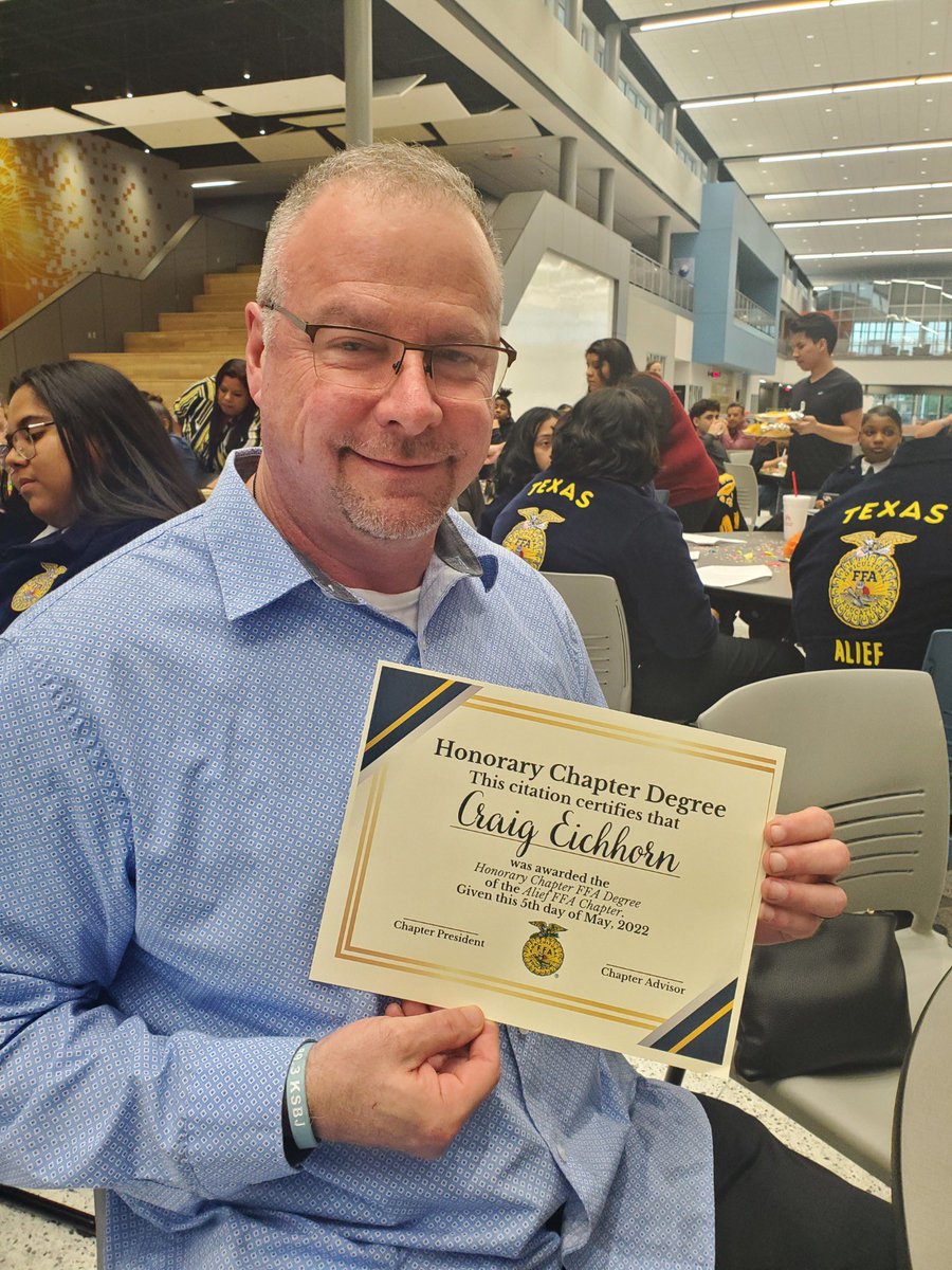 Sincerely honored, and surprised, to be named an Honorary Member of the Alief FFA at the annual banquet tonight - thank you students and advisors ! <a href="/AliefFfa/">FFAAlief</a>