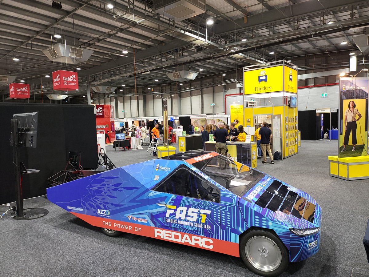 FlindersSolar's tweet image. Ever wanted to see a solar car in person? The Investigator MKIV is at the Adelaide Showground Today and Saturday with the Adelaide Careers &amp;amp; Employment Expo! Come find us at the @Flinders  booth to learn how YOU can be a part of the next generation of transport!