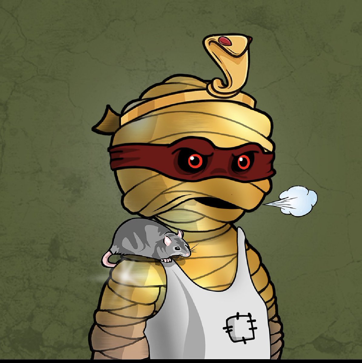 GrumpyMummyNFT's tweet photo. 🚨 HOT GIVEAWAY 🚨

Grumpy Mummy 1036 🧟‍♂️ wearing his snake crown 👑 and waiting for the lucky winner 🐀

To Enter 👇

1. Follow Us with notis 🔔
2. RT &amp; like this 
3. Tag a fren below

Winner announced in 48 hours 

Good luck! 🤞

#NFTGiveway #NFT #NFTs #NFTCommumity ⏰ https://t.co/HBIBhrWFx7
