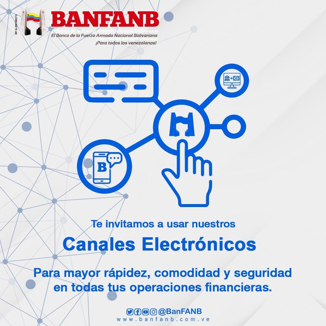 ¡Conoce todos nuestros servicios!

Te invitamos a conocer nuestros canales electrónicos y nuestro portal web banfanb.com.ve 

BANFANB ¡Para todos los venezolanos!

#canaleselectronicos #banfanb #clientes #Paratodoslosvenezolanos