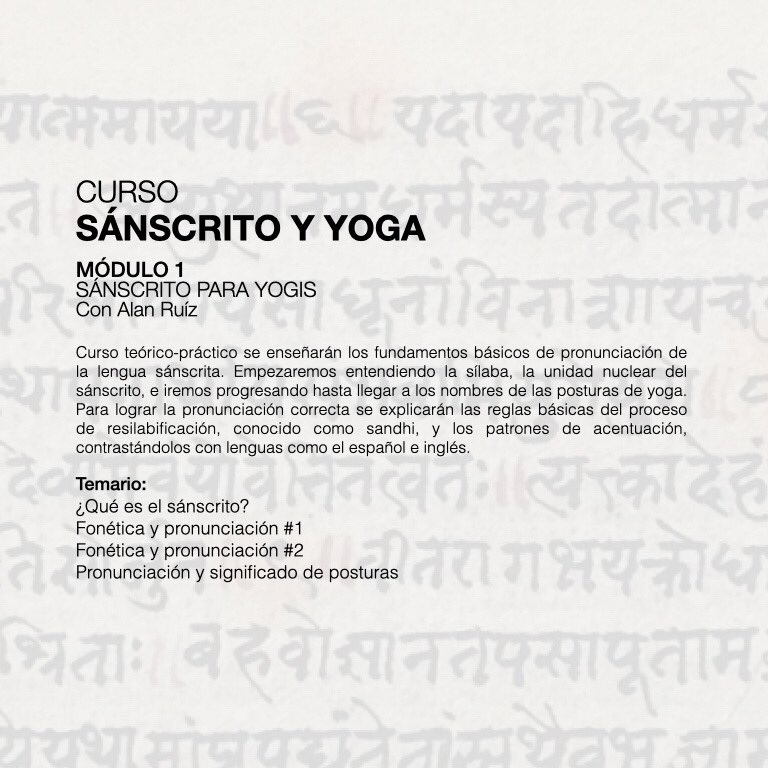 Gomachina's tweet photo. #ONLINE
#SÁNSCRITO PARA YOGIS
Por: Indus Índika & Yogamex
#sanscritomexico #yogamex #yogamexico https://t.co/kRvHRbUllQ