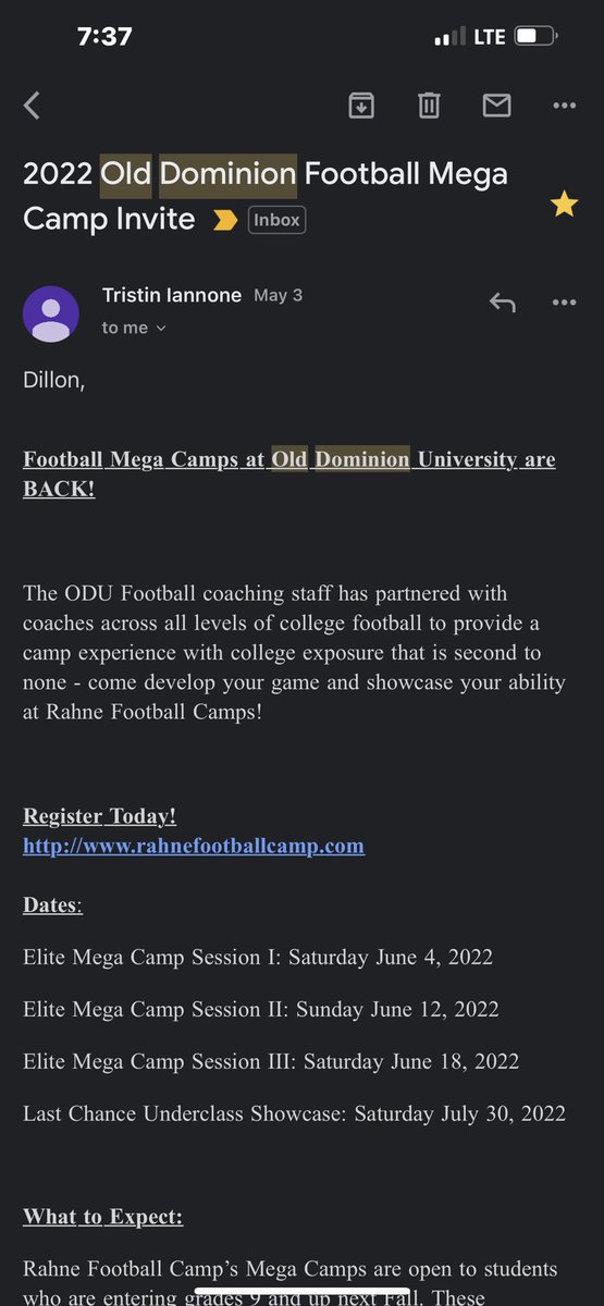 DillonContarino's tweet photo. Thank you! @SHU__Football @ODUFootball @CoachKenBarger @Coach_Gunns @CoachRhinODU https://t.co/sPescYmOyg