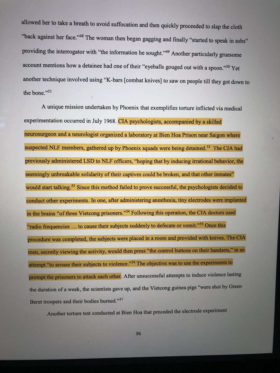reidthabook's tweet photo. @BoltzmannBooty @HamForDessert Sounds pretty similar to the stuff the CIA tried to do to Vietnamese prisoners as part of the Phoenix Project https://t.co/RJjgkQSh07