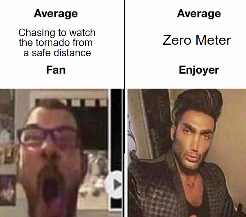 EthanWX4's tweet photo. Zero-Metering is the giga-Chad Storm Chasing mindset. #wxtwitter #zerometer #tornado #severewx https://t.co/CP2rQ3qFb5
