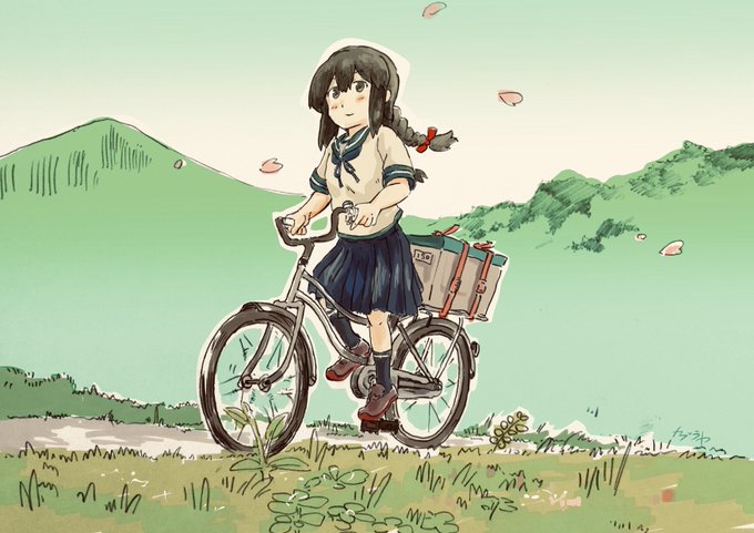 「自転車 学生服」のTwitter画像/イラスト(新着)｜3ページ目