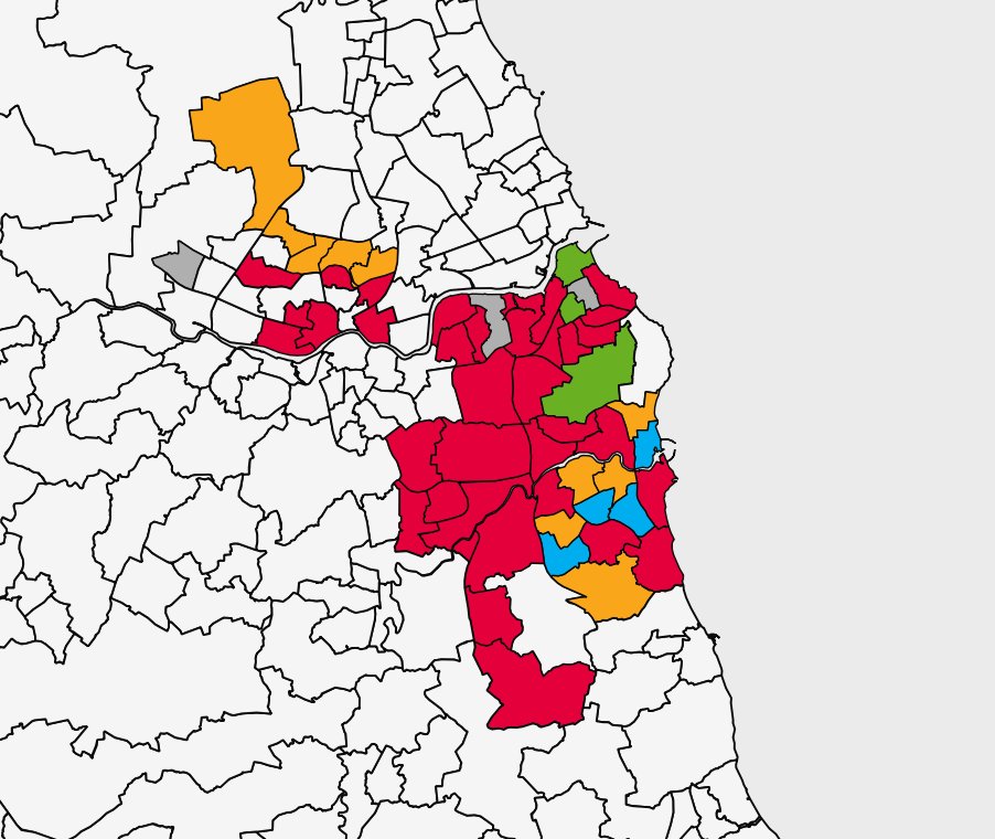 electionmapsuk's tweet photo. Greens already 3 up in the North East - all in South Tyneside. https://t.co/W1nF3Wjcxo
