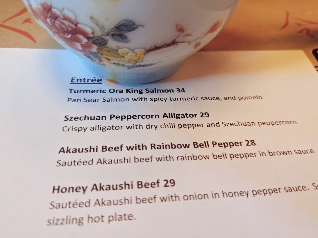 scottiechow's tweet photo. I must confess, my stomach began to growl after eating the Szechuan Peppercorn Alligator. https://t.co/vVtsHNwlco