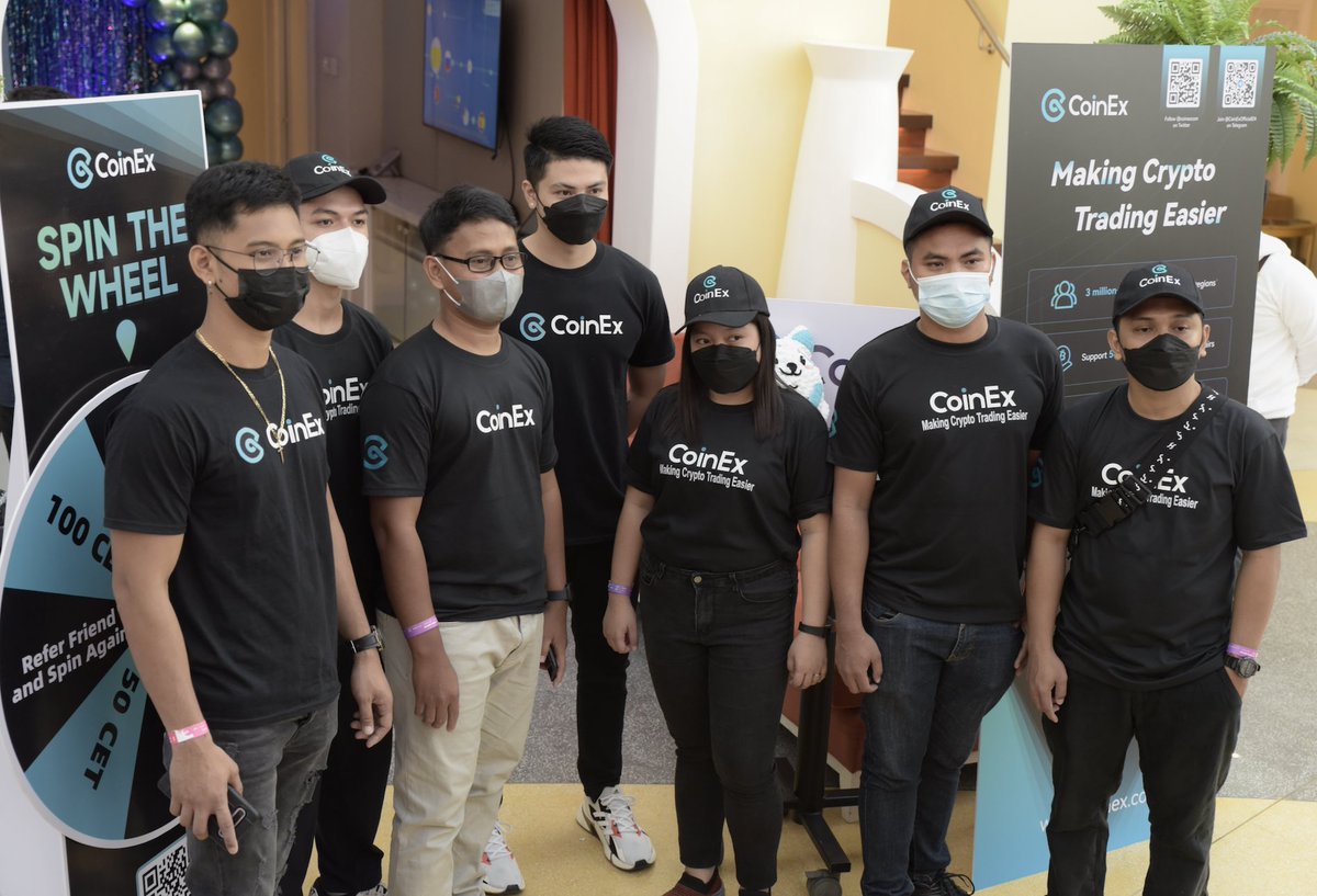 RobViaBTC's tweet photo. #CoinExPH Team at #NFTMETAVERSEGAMEFI2022 #NMG2022 🤩

The first-ever largest NFT Metaverse GameFi event in Southeast Asia ❤️

#NFT #Metaverse #CoinEx #CET #CSC #Blocktides #Cryptocurrency #AcCapital #Coinvoice #AFKDAO #AsiaTokenFund #BUIDL #WAGMI @coinexcom @BlockTides https://t.co/r7FD2XvVLi
