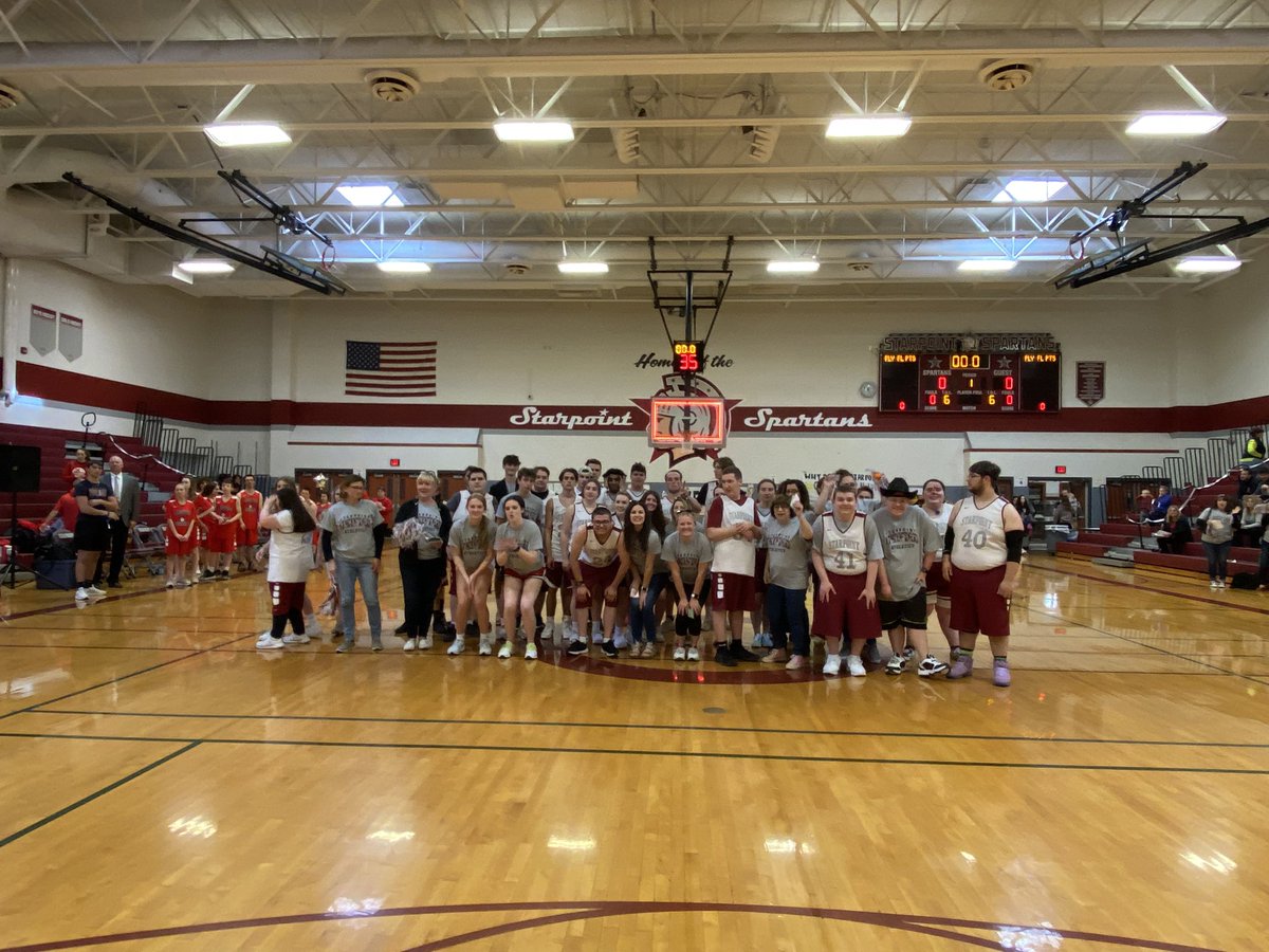 Thank you @sports_unified for an amazing time tonight! What a fun game celebrating our athletes and also all of the amazing teachers we have at Starpoint! We are SO LUCKY to have such incredible support.🏀 #ChooseToInclude @MarisaSparacino @scsdunified @starpointyac