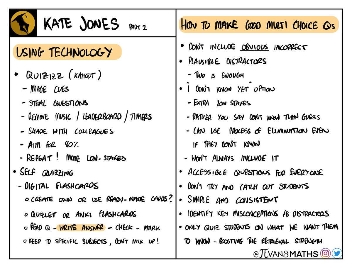 JevansMaths's tweet image. Thank you @KateJones_teach for sharing your views on retrieval on @mrbartonmaths @tips4teachers

Link to Podcast: tipsforteachers.co.uk/kate-jones/
Link to Videos: tipsforteachers.co.uk/videos/

So much to think about I felt the need for 2 pages of notes! :)