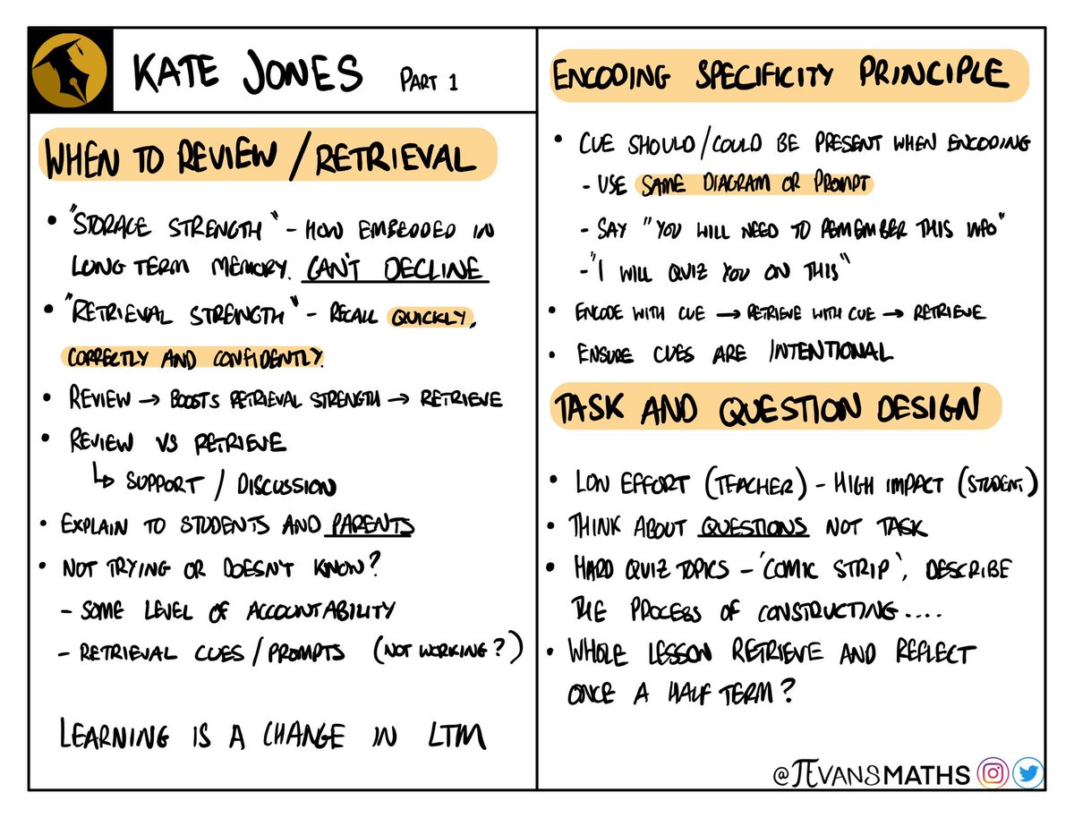 JevansMaths's tweet image. Thank you @KateJones_teach for sharing your views on retrieval on @mrbartonmaths @tips4teachers

Link to Podcast: tipsforteachers.co.uk/kate-jones/
Link to Videos: tipsforteachers.co.uk/videos/

So much to think about I felt the need for 2 pages of notes! :)