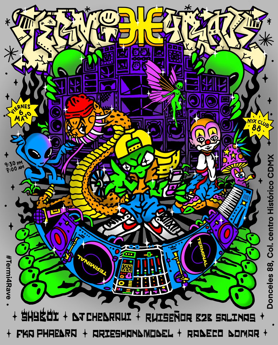 Ayudenme a compartir este flyer tan chingón que <a href="/buytronick2013/">REX BANTRON</a> hizo para la <a href="/Termi4Eva/">Terminal MX</a> de este este viernes. 😈

Tickets: termi4rave03.boletia.com
 
Tocan <a href="/arieshandmodel/">T.</a> <a href="/cammimuu/">cami mu +3</a> <a href="/RadecoDomar/">Rade Rade</a> <a href="/DjChedraui/">DJ CHEDRAUI</a> <a href="/irmaruisenor/">Irma Ruiseñor</a> b2b #Salin4s y <a href="/yu_whoooo/">SHYBOI</a> de <a href="/DISCWOMANNYC/">discwoman</a>  🔥🔥