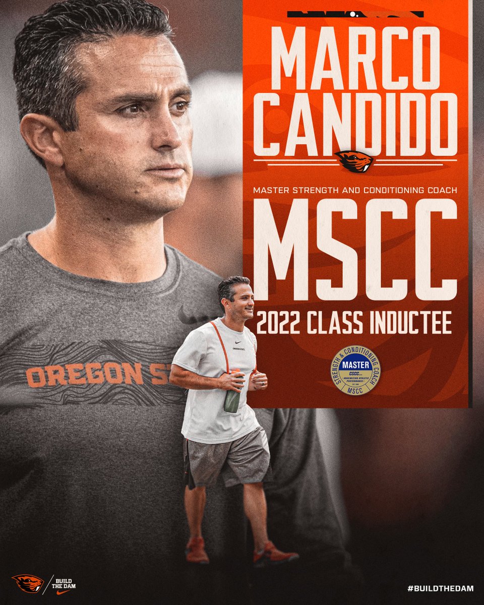Oregon State Football (@beaverfootball) on Twitter photo Congratulations to <a href="/markocan25/">Marco Candido</a> on being named a Master Strength & Conditioning Coach—the highest honor that can be achieved in collegiate strength and conditioning!
#GoBeavs x #BuildTheDam Congratulations to <a href="/markocan25/">Marco Candido</a> on being named a Master Strength & Conditioning Coach—the highest honor that can be achieved in collegiate strength and conditioning!
#GoBeavs x #BuildTheDam