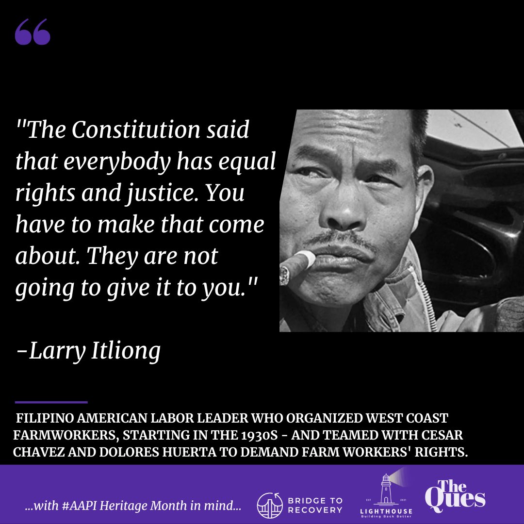 #AAPIHeritageMonth moment - #LarryItliong was a pioneer and unsung hero in the #WorkersRights movement, and today we ensure that he’s seen, heard, and included in our present and future. #JEDIsoul #JEDI #SiliconValley <a href="/JEDILighthouse/">Lighthouse SiliconValley</a> <a href="/JEDImindedQue/">Quency Phillips</a>
