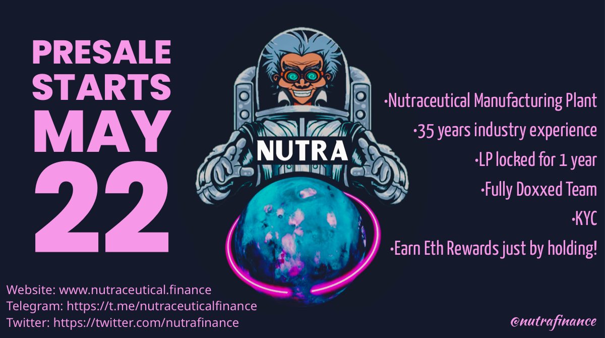 astro_soba's tweet photo. The mad scientist has something brewing for May 22 🚀 @nutrafinance @Rodney_Gubler #science #nutrition #crypto #shib #doge #eth #btc #utility #NFT https://t.co/WOkkiFsB1X