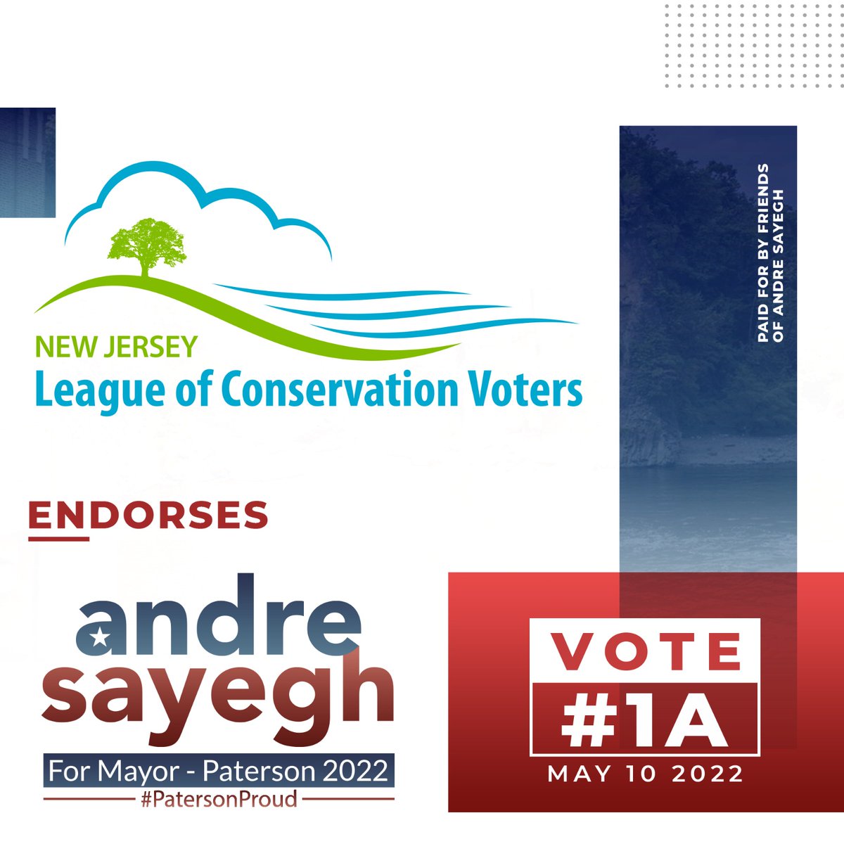 Andre Sayegh (@andresayeghnj) on Twitter photo I am honored to receive the endorsement of the <a href="/NJLCV/">New Jersey LCV</a> and hope that, together, we can continue making Paterson an environmentally friendly place to live. I am honored to receive the endorsement of the <a href="/NJLCV/">New Jersey LCV</a> and hope that, together, we can continue making Paterson an environmentally friendly place to live.