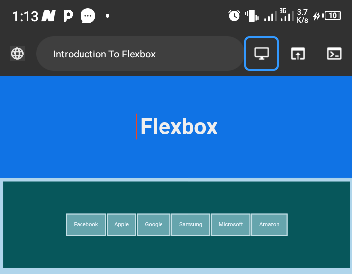 dnjosh10's tweet photo. Day 4 of my #100DaysOfCode
Flexbox, #flexbox and flexbox.
Nothing but flexible box
#teachersWhoCode
#webdev
#codewithjosh
#css
#html5 https://t.co/6r8X8OMZrs