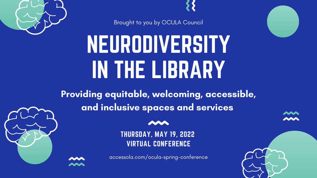 Join us May 19 for our "Neurodiversity in the Library" conference and participate in a panel conversation with @Library_ben, <a href="/rmazar/">ralph mazar</a> &amp; Karen Hoffman who will share their experiences of what it means to be a person who is #neurodivergent in LIS

Learn more: bit.ly/3eZHdTi