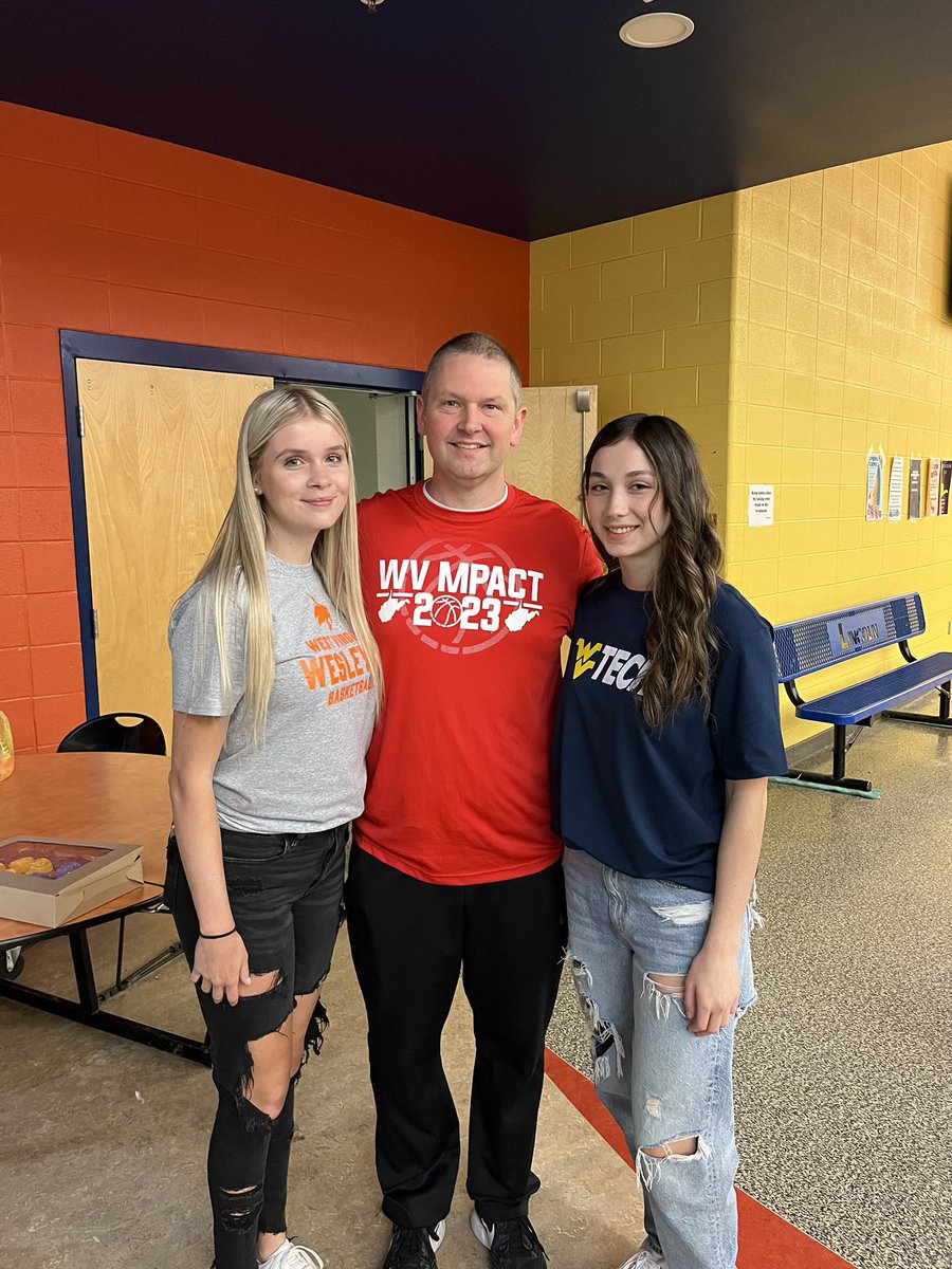 CoachJBWV's tweet photo. Signing day today for our two 2022s on the WV MPACT 2023 girls team. Avery Lucas @averylucas119 with WVU Tech @WVUTech_WBB and Kenley Kveton with WV Wesleyan @wbb_wvwc. I’m proud of your journey to get here and wish you the very best. Glad I could be a part of today’s ceremony. https://t.co/Atlo2muCC5