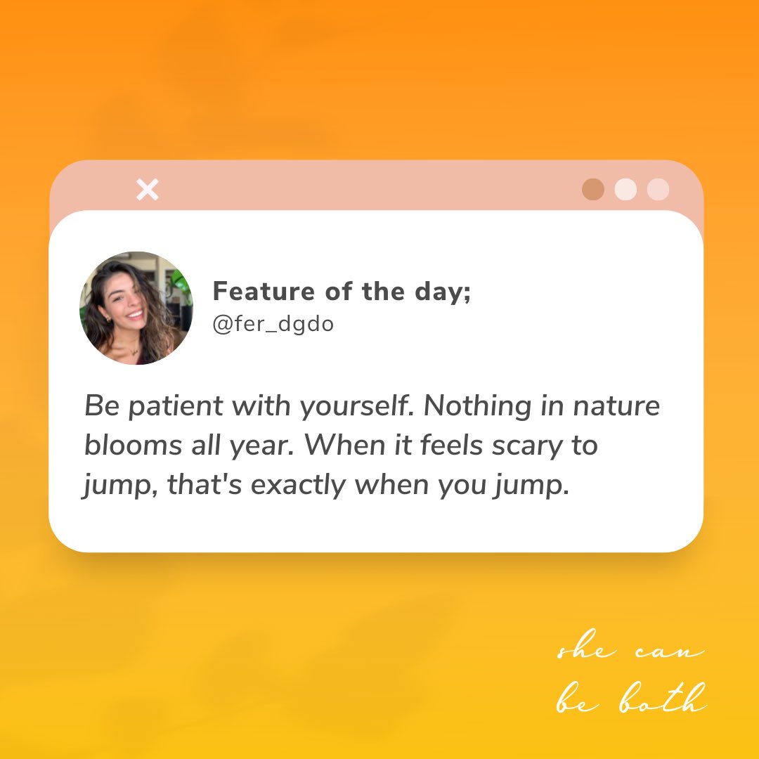What areas of your life are you learning to be more patient with yourself? Tell us below ⬇️