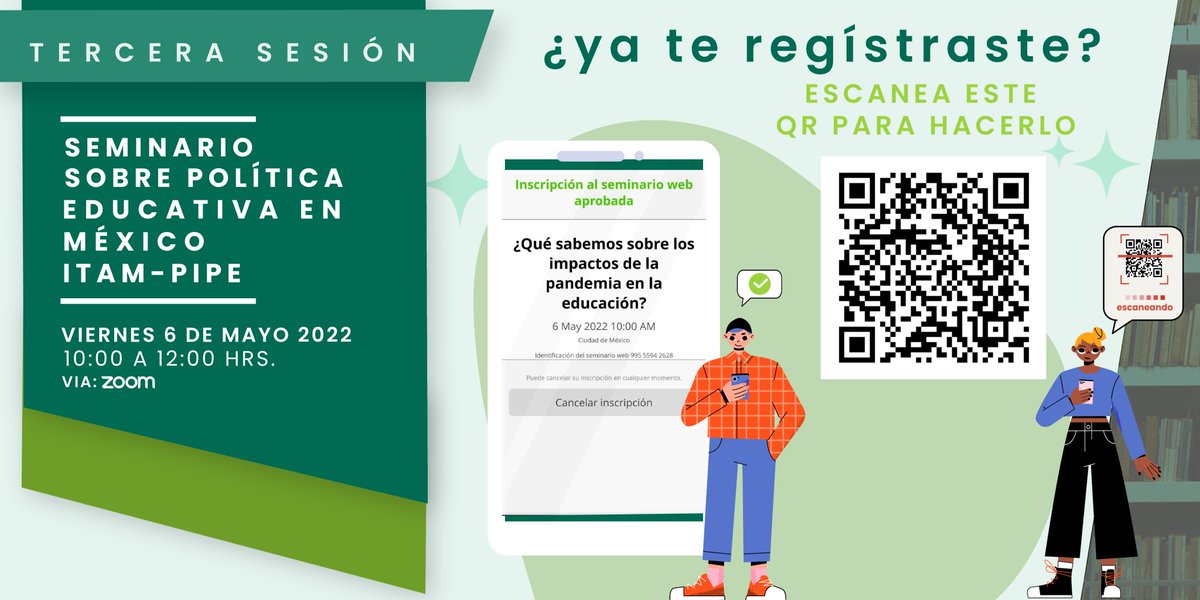 PIPECIDE's tweet photo. ¿Aún no te registras al Seminario de Política Educativa en México 🇲🇽 @ITAM_mx - #PIPE? No te quedes fuera del diálogo con expertos en educación y voces que han estado frente a las aulas, virtuales y presenciales durante la #pendemia 😷  
Registro 👉 https://t.co/LAD722d0Oj https://t.co/18KvjYppys