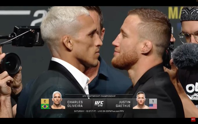 Justin Gaethje thinks the fight with Charles Oliveira is his last chance to win the UFC title
