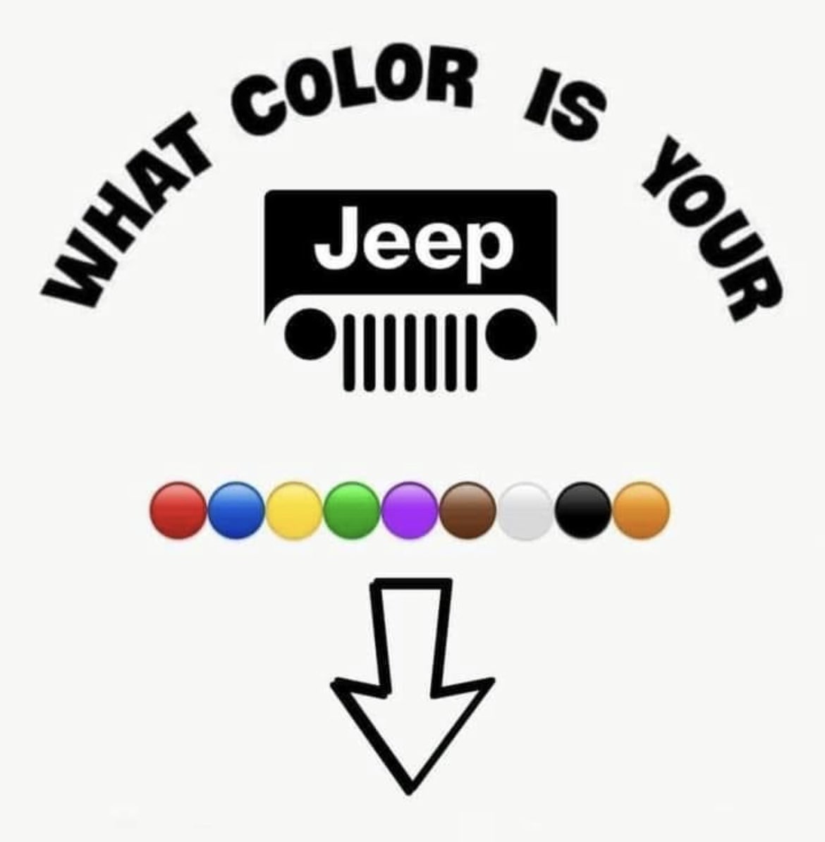 Jeep_Life's tweet photo. 🔴🔵🟡🟢🟣🟤⚪️⚫️🟠 https://t.co/SmzUKfkCoa