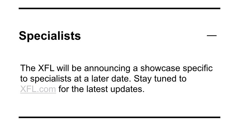 Jmoorhead_TWG's tweet photo. The XFL announced their showcases today, no word yet on when/where the specialist combine will be. Stay ready guys, exciting time to be a free agent with all the upcoming opportunities! https://t.co/N3l04ESUko