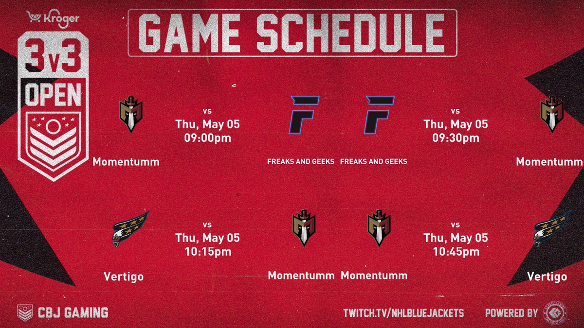 NHLMomentumm's tweet photo. Starting night 2 of the @CBJgaming 3v3 Open in 8th place, with a pair of good series against @GEEKSNHL and Vertigo. All the action kicks off at 9pm, see you on the ice!

Stream: https://t.co/tXlGge42iV
#RideTheMomentum https://t.co/c2RkYjfIWj