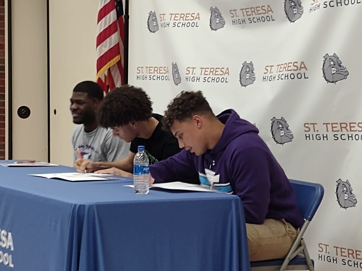 Signed &amp; ready to go. <a href="/JusticeChap59/">Justice Chapman</a> &amp; <a href="/DenimCLilDubz21/">Denim Cook</a>  heading to <a href="/TrumanAthletics/">Truman Athletics</a> &amp; <a href="/TreSpence2/">Tre' Spence</a>  going to @stnorbert . These 3 left a definite impact on our program &amp; we wish them the best!