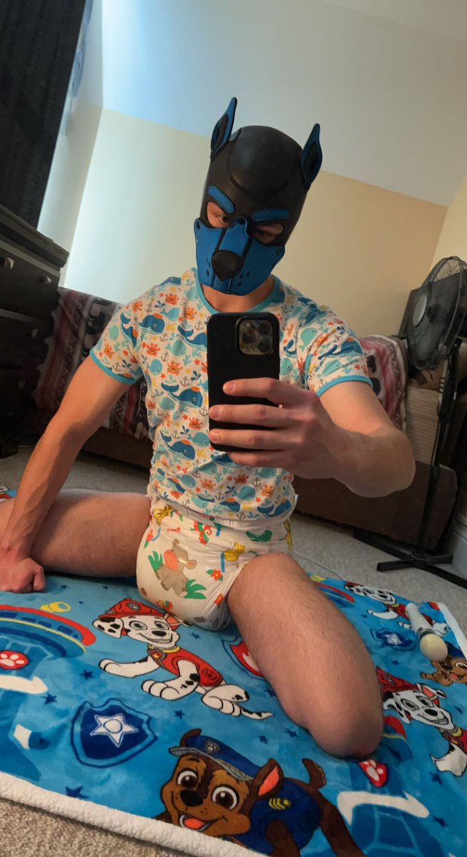 xPupScout's tweet photo. Howdy everyone, I thought I’d give Twitter a go. Here’s my first post of many! #abdl #pupplay #diaperlovers #diaperpup #diaperfur #abdlgay https://t.co/BYskUGe3BR