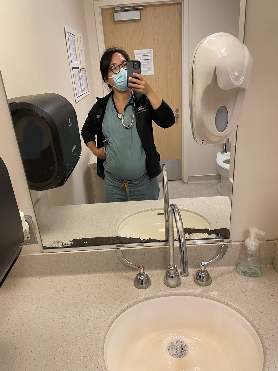 My pregnancy is very wanted and very miserable. Here’s a pic from me at work covered in puke stains bc sometimes while driving I start vomiting uncontrollably. Nobody who doesn’t want to be pregnant should be forced to stay pregnant 💫.