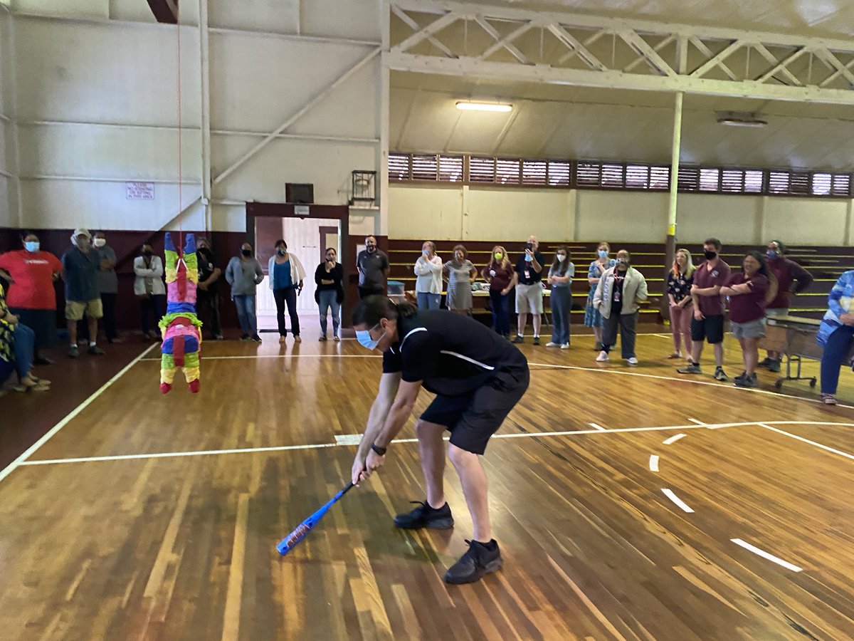JBritt671's tweet photo. Staff Piñata party for staffulty points! Good fun and lots of laughs! #KHPES https://t.co/mmBweKzSvp