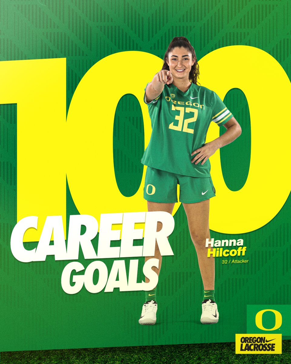 OregonWLAX's tweet photo. 𝐇𝐈𝐒𝐓𝐎𝐑𝐘 from Hilcoff. 👏

With a score today in her 37th game, Hanna reached 100 goals faster than any player in school history. #GoDucks https://t.co/yxpl1xZXLD