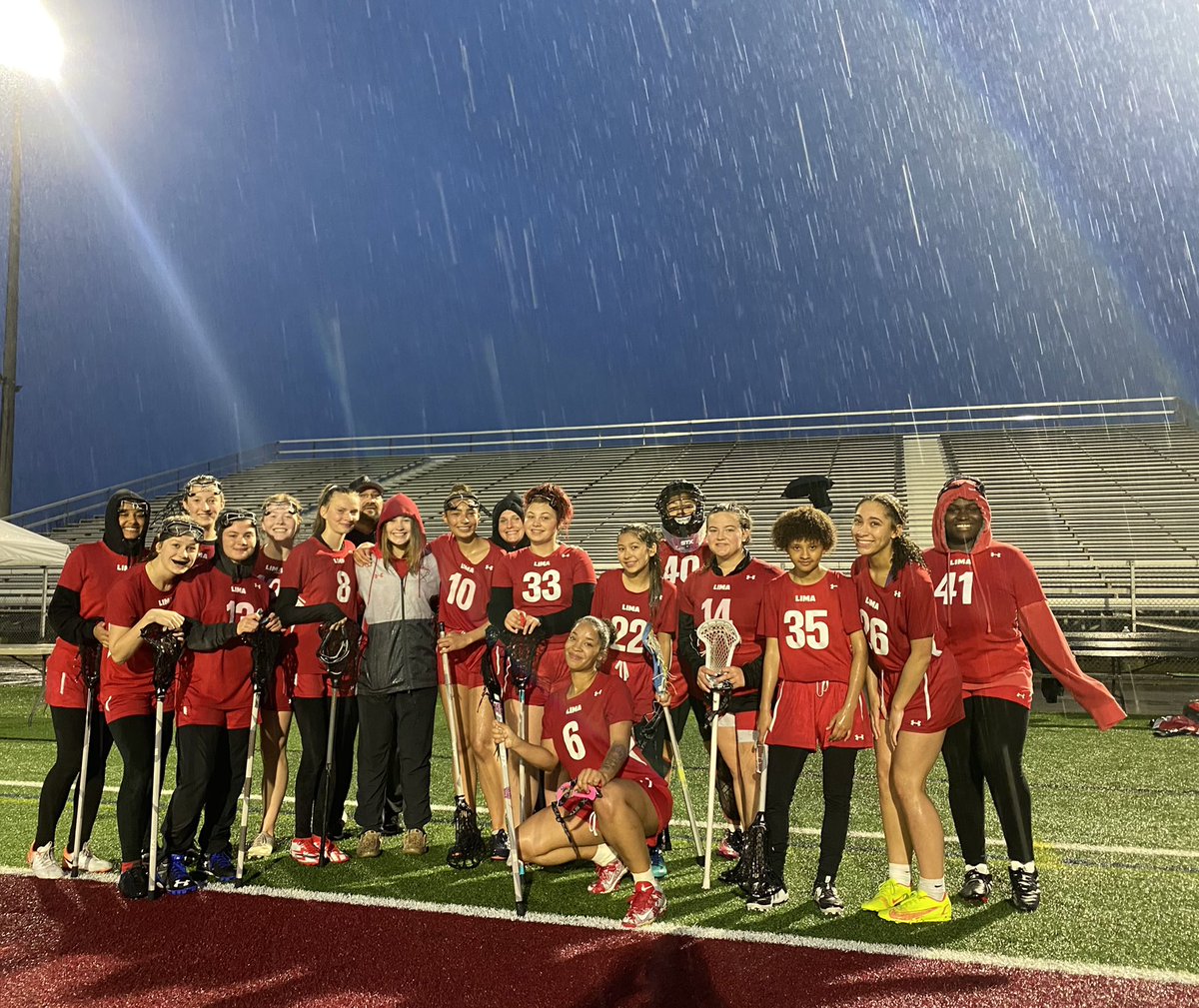 LimaSeniorLAX's tweet photo. 🚨Lady Spartans come up with a BIG win against Newark tonight in the rain, 14-8!! Scoring for the Spartans: Laikyn Wheeler (5), Evie Williams (4), Tianna Williams (4), &amp; Nevaeh Sheeter. Laziah Williams had 5 saves in goal for the Spartans. 🚨 https://t.co/9CyPbntH1x
