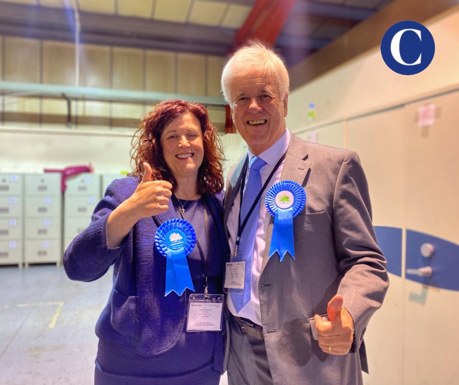 TamesideCorr's tweet photo. 🔵 CONSERVATIVE GAIN GODLEY 

In one of the most controversial wards, the Conservatives gain a long held Labour seat 

With 1,417 votes Andrea Colborne is elected to represent Hyde Godley #Tameside https://t.co/baafwl0A8z