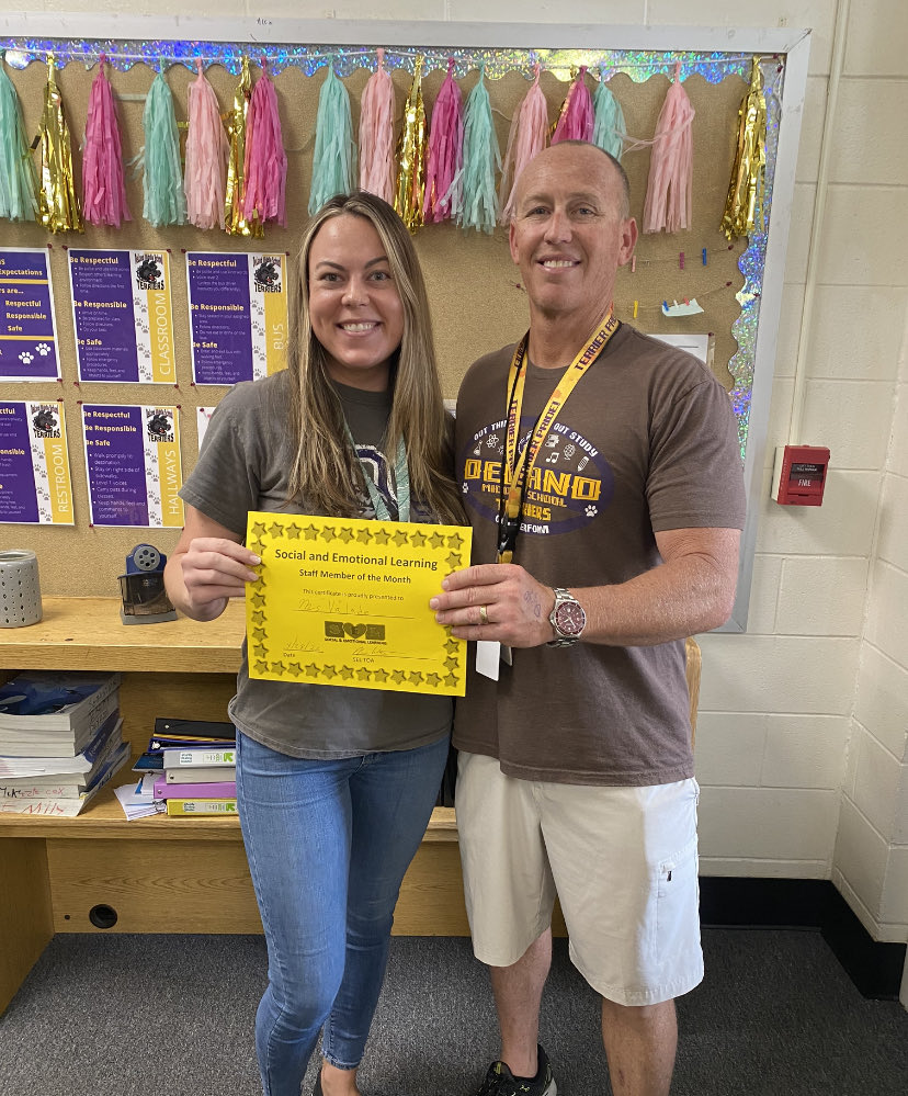 Congrats to Ms Valade for being our SEL Teacher of the Month!! Terrier pride!!