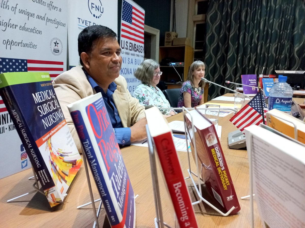 FNUFiji's tweet photo. As part of it's #ART programme, the @USEmbassySuva extended its reach to the Fiji National University through the donation of books to the university library today.
#NoquFNU #TeamFNU #artprogramme https://t.co/KC1eEueUof