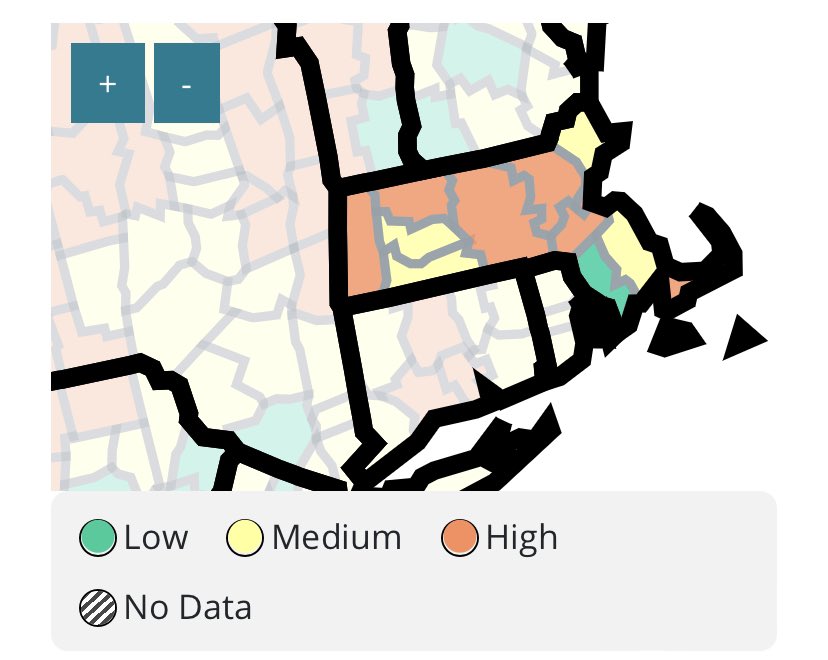 Most of MA is now in the high COVID “Community Level” zone, since we have hit the (lagging indicator) hospitalization threshold. CDC guidelines say to now wear a well-fitting mask indoors in public, including in schools. I expect no response or even acknowledgment. #DontLookUp