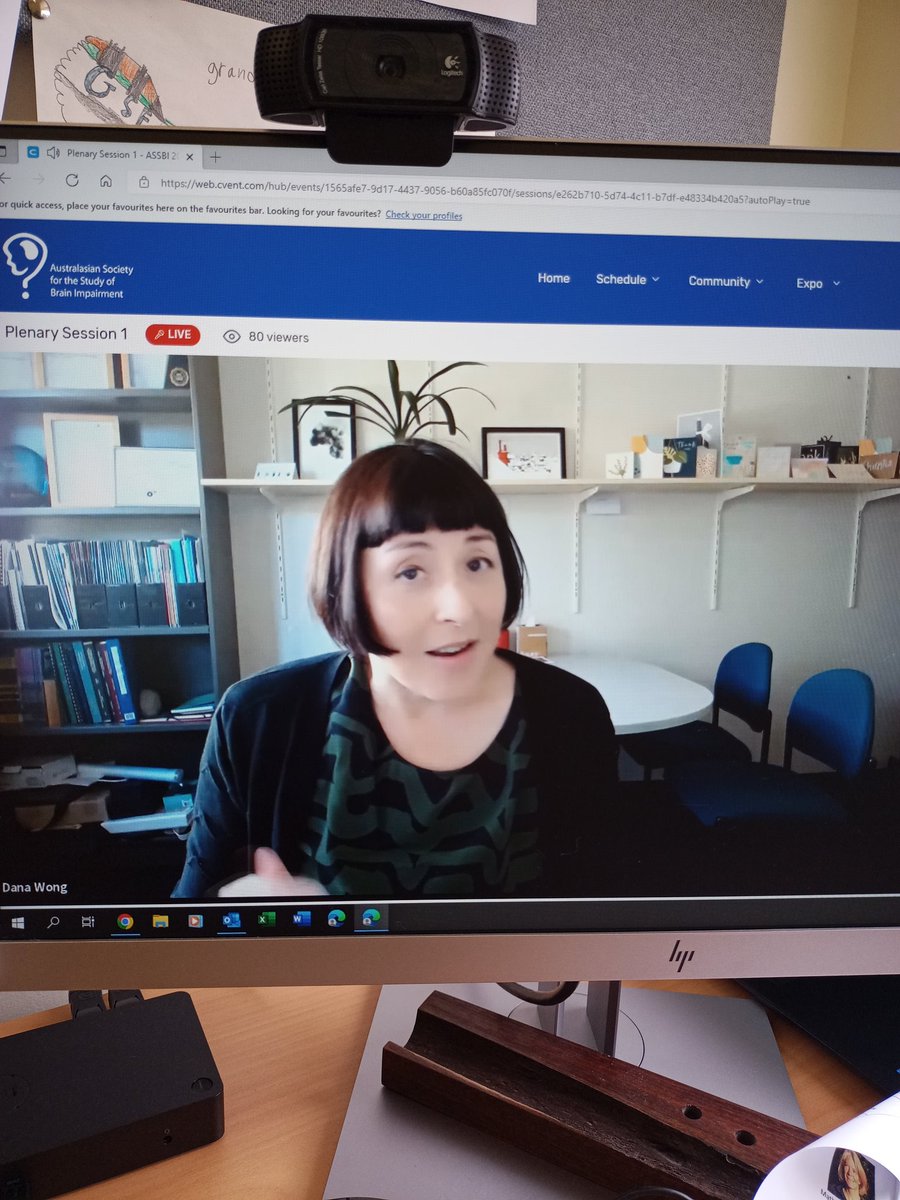 The super persuasive <a href="/neurodana/">Dana Wong</a> - laugh-out-loud moment 1 at #ASSBI2022, reminding us that tech is all well and good but it relies on the skilled, therapeutic relationship for success. I vote Sarah Connor 😉