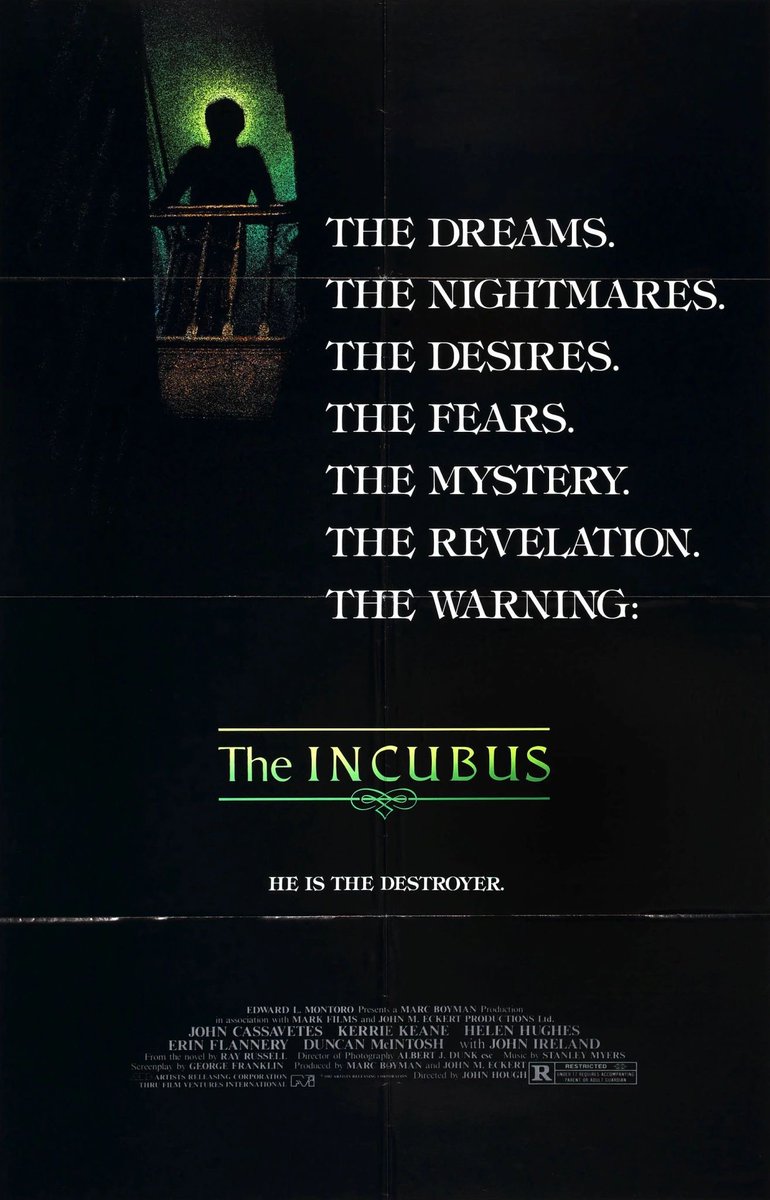 EugWSerra's tweet photo. On August 27, 1982, The Incubus was released. #TheIncubus #JohnCassavetes #JohnIreland #KerrieKeane #DirkMcLean https://t.co/2U10JbHE48