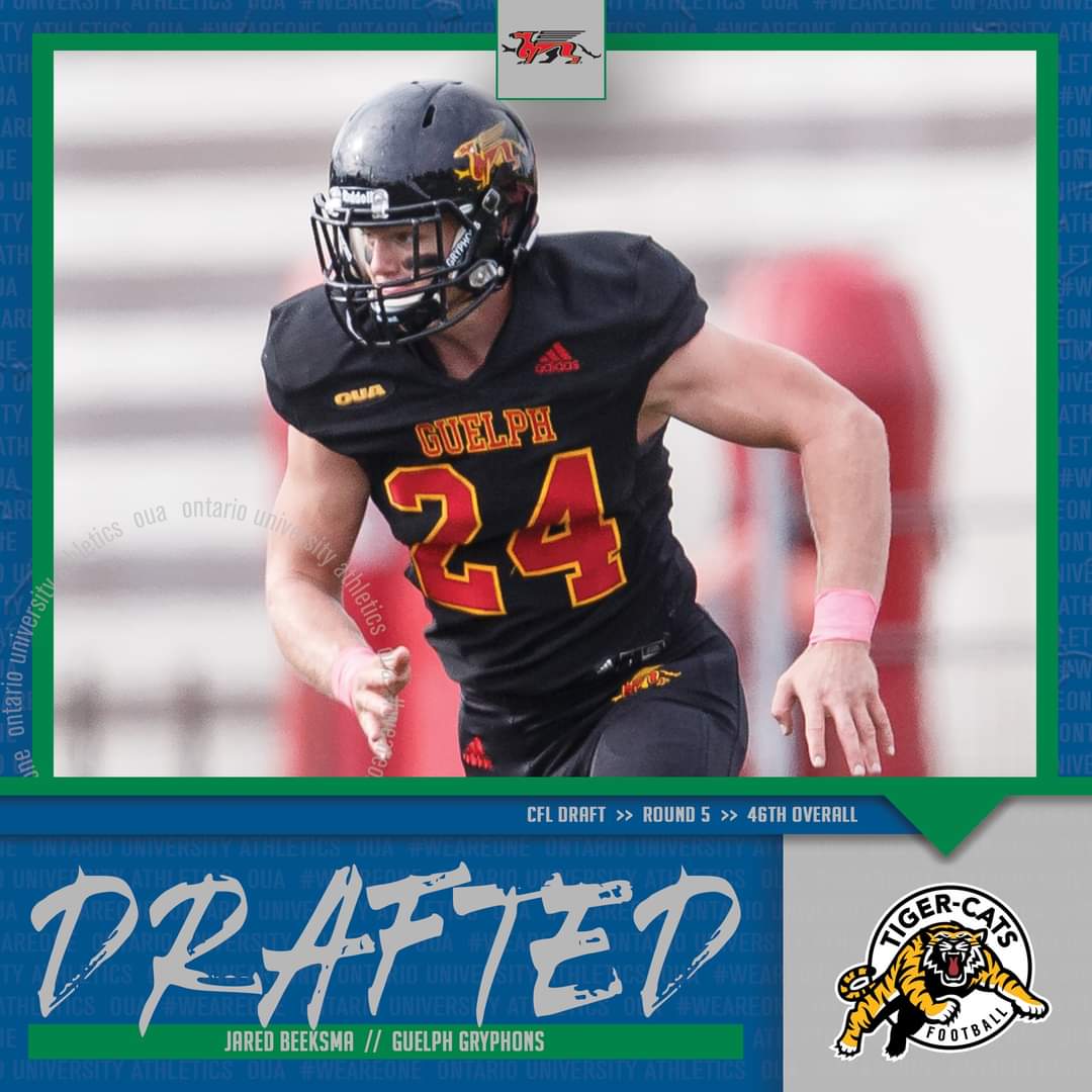 It is a great honour and pleasure to share that Lions Alumni Jared Beeksma has been chosen in the 2022 #CFLDraft to join the Hamilton Tiger-Cats. We are so very proud of you Jared!