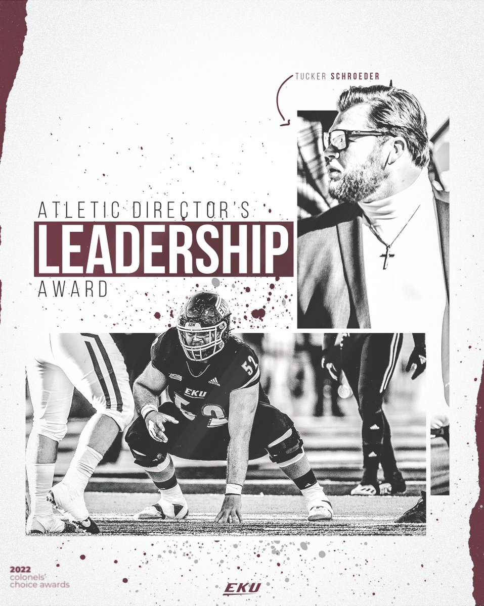 EKUFootball's tweet image. A leader in every sense of the word!

Congratulations to @tictactucker15 on winning this year's Athletic Director's Leadership Award!

#E2W | #MatterOfPride