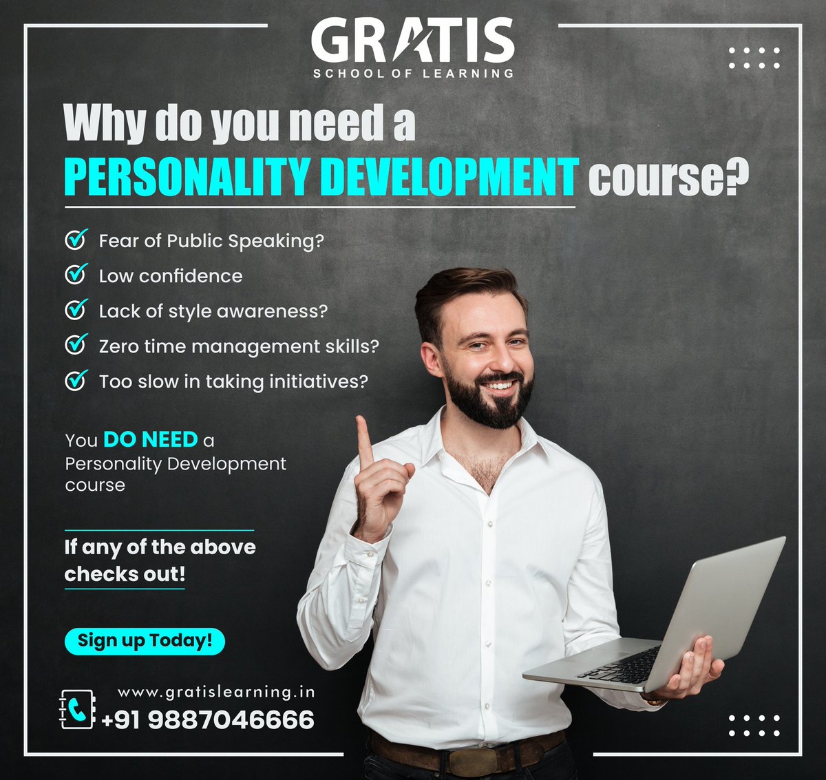 GratisLearning's tweet photo. The #personalitydevelopment program offered by Gratis School of Learning provides you with the right guidance and transforms your entire #personality into a new improved version of yourself. 
Sign up today!

Call us : 9887046666
Visit : https://t.co/RgWjFnG9tK

#gratislearning https://t.co/HQS5eWqlGG