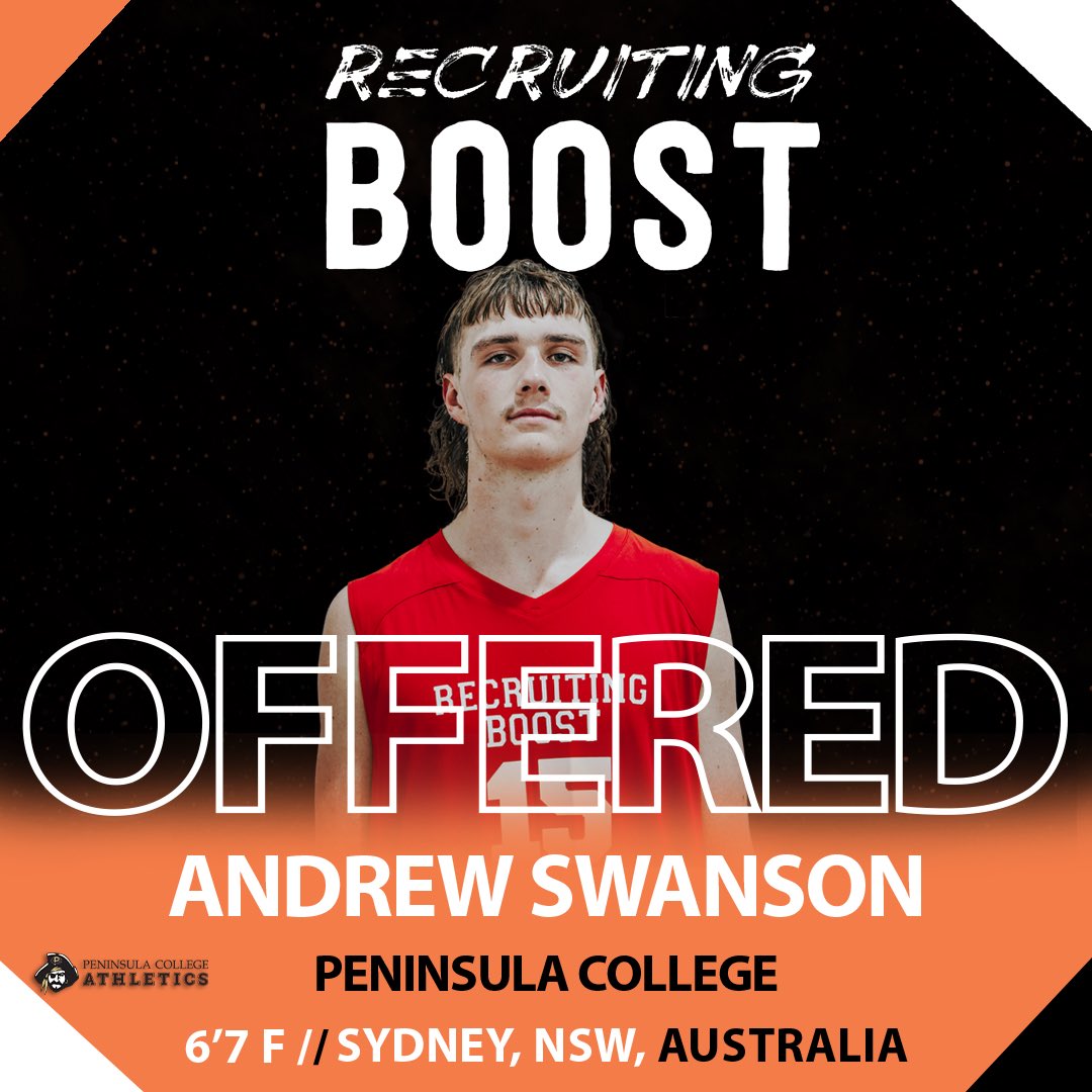 2022 6'7 Andrew Swanson has been OFFERED by Peninsula College (WA)! 

Congratulations! 🎉🎈🎊 

#RecruitingBoost