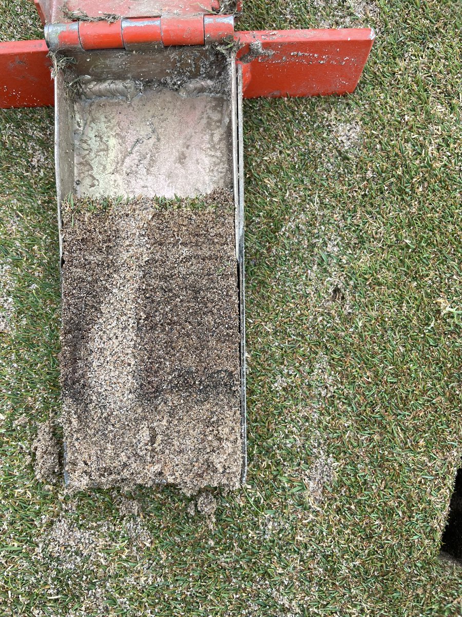 Happy to have <a href="/HendersonLakeGC/">Henderson Lake Golf</a> back into in the #dryject rotation. Perfect fat sand channels injected into the root zone. 3x3 spacing, dry sand over 100k/sq/ft
