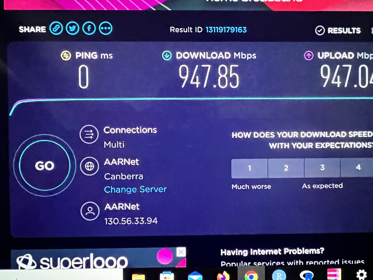 Well <a href="/AARNet/">AARNet Australia</a> are certainly doing their job on the bandwidth front! 😮
