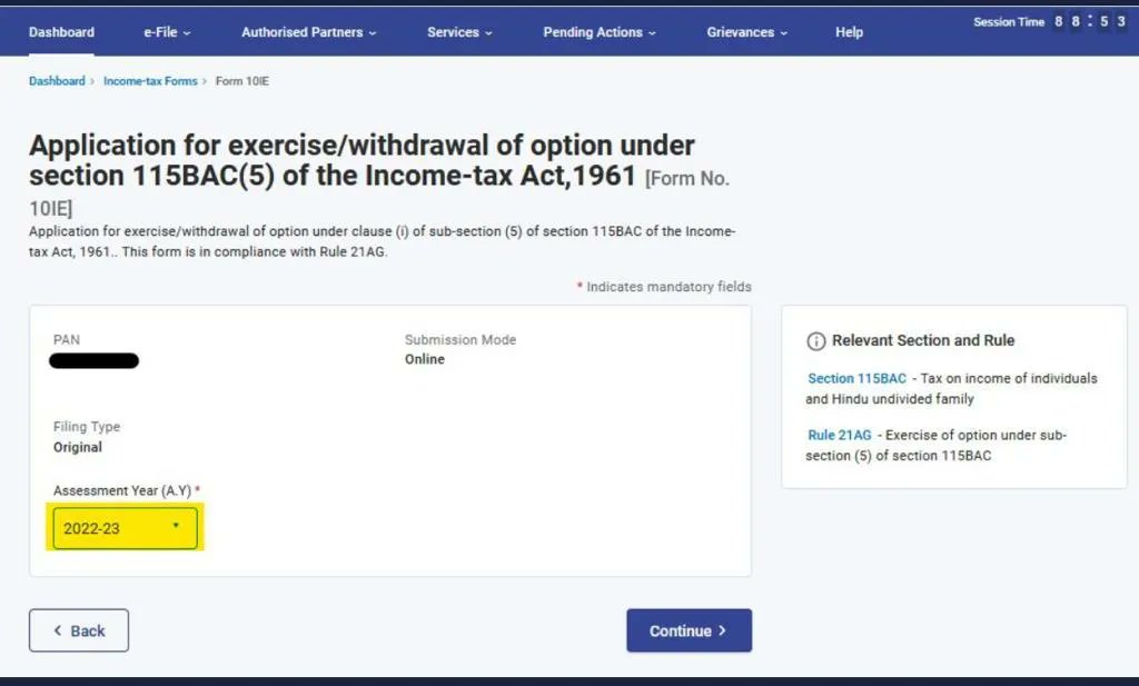 tax_knowledge's tweet photo. Application for exercise/withdrawal of option u/s 115BAC(5) of the Income-tax Act,1961 [Form No. 10IE] enable for FY 21-22 (AY 22-23)

#Form10IE #IncomeTax #TaxRegime #NewTaxRegime

https://t.co/d7DzBVTPum https://t.co/KPknnKsPjP
