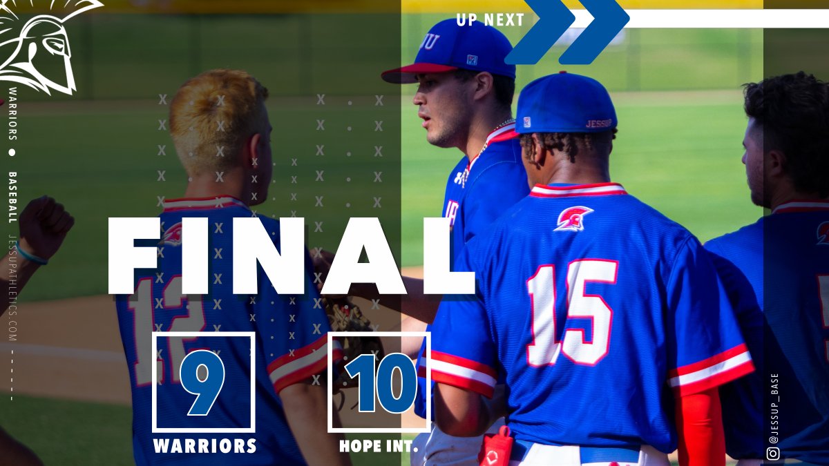JessupAthletics's tweet photo. 𝘈 𝘵𝘰𝘶𝘳𝘯𝘢𝘮𝘦𝘯𝘵 𝘳𝘶𝘯 𝘸𝘦 𝘸𝘪𝘭𝘭 𝘯𝘦𝘷𝘦𝘳 𝘧𝘰𝘳𝘨𝘦𝘵 𝘦𝘯𝘥𝘴 𝘪𝘯 11 𝘪𝘯𝘯𝘪𝘯𝘨𝘴. 𝗪𝗲 𝗮𝗿𝗲 𝗦𝗢 𝗣𝗥𝗢𝗨𝗗 𝗼𝗳 𝗼𝘂𝗿 𝗪𝗮𝗿𝗿𝗶𝗼𝗿𝘀!

@Jessup_BASE 9️⃣, (15) Hope International 1️⃣0️⃣

#WErWARRIORS // #GSACScoreboard https://t.co/otYzgePZb1