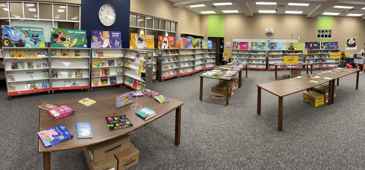 WESMrsWilson's tweet photo. A super busy last Raising Readers night of this school year left us with nearly empty book fair shelves! @TISDWES https://t.co/TprN69ha8R